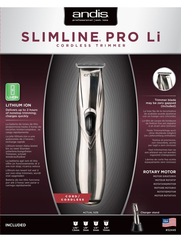 ANDIS SLIMLINE PRO Li cordless trimmer, SILVER