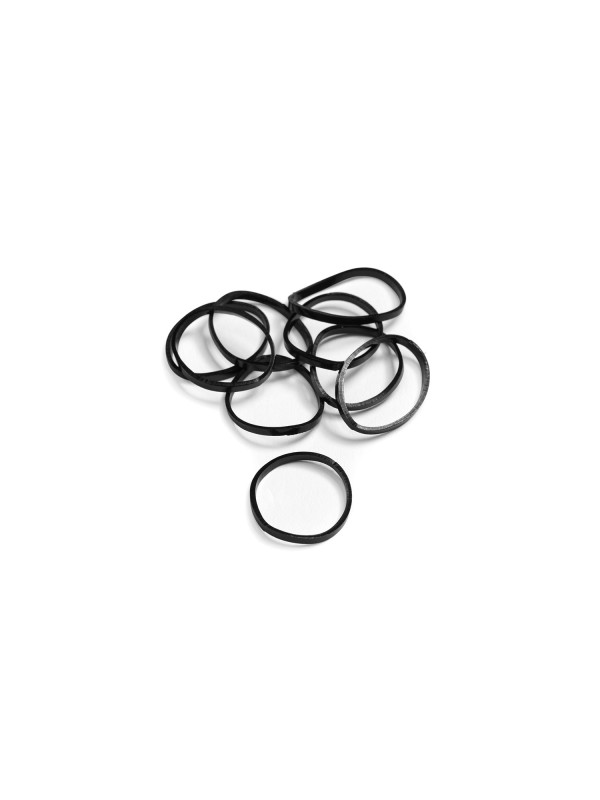 Silicone black hairbands, 50 pcs in pack