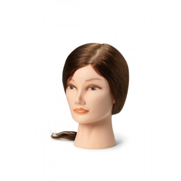 Training head with natural hair,  M (35-40 cm)