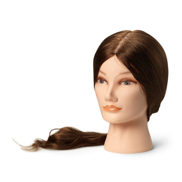 Training head with natural hair,  XL (55-60 cm)